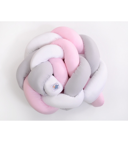 Pinnasängyn reunapehmuste - Knot 180cm Valkoinen Harmaa