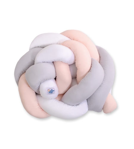 Pinnasängyn reunapehmuste - Knot 180cm Valkoinen Harmaa
