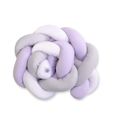 Pinnasängyn reunapehmuste - Knot 180cm Violetti Valkoinen Harmaa