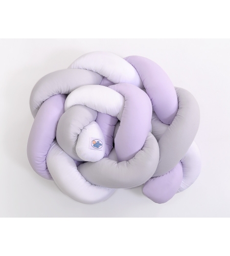 Pinnasängyn reunapehmuste - Knot 180cm Violetti Valkoinen Harmaa