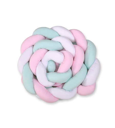 Pinnasängyn reunapehmuste - Knot XXL Minttu Vaaleanpunainen Valkoinen