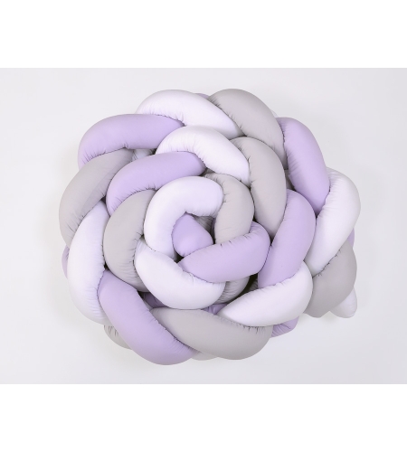 Pinnasängyn reunapehmuste - Knot XXL Violetti Valkoinen Harmaa