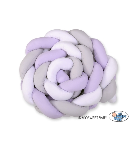 Pinnasängyn reunapehmuste - Knot XXL Violetti Valkoinen Harmaa