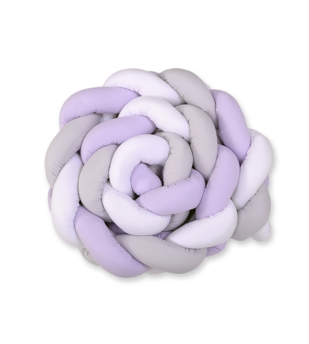 Pinnasängyn reunapehmuste - Knot XXL Violetti Valkoinen Harmaa