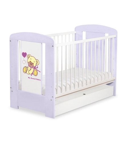 Pinnasänky 120x60cm Nalle + Säilytyslaatikko  STANDARD Violetti
