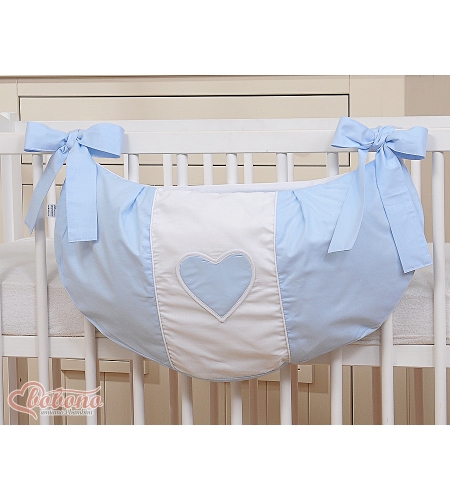 Pinnasänkyyn kiinnitettävä pussukka - Hanging Hearts Sininen