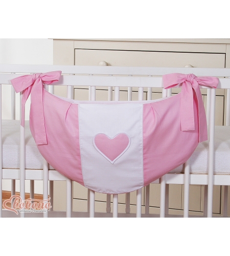 Pinnasänkyyn kiinnitettävä pussukka - Hanging Hearts Vaaleanpunainen