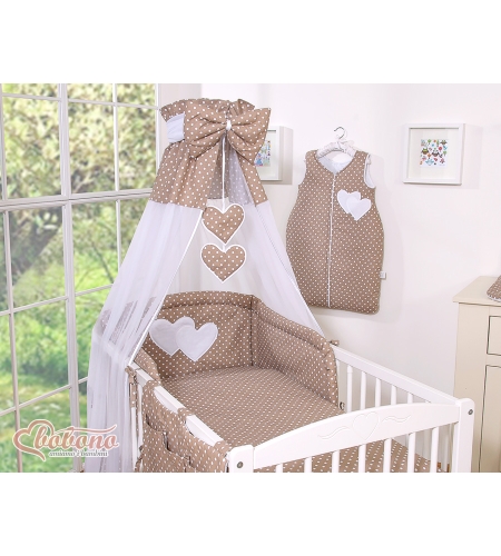 Katosverho pinnasänkyyn - Hanging Hearts  Valkoisilla Pilkuilla Sifonki