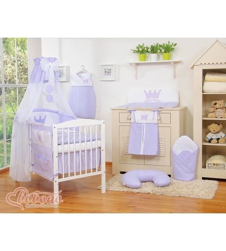 Katosverho vauvan sänkyyn - Pikkuprinssi / Pikkuprinsessa Violetti Sifonki