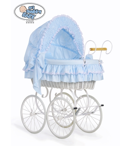 Retrotyylinen kehto pyörillä Sininen Victoria