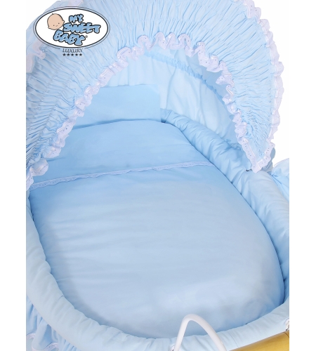 Retrotyylinen kehto pyörillä Sininen Victoria