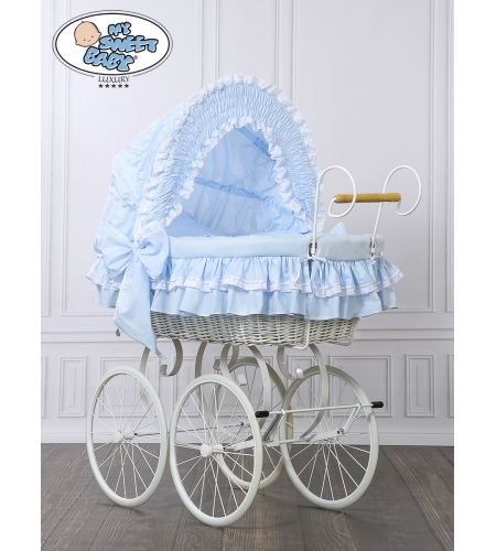 Retrotyylinen kehto pyörillä Sininen Victoria