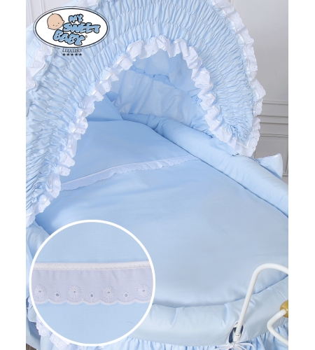 Retrotyylinen kehto pyörillä Sininen Victoria