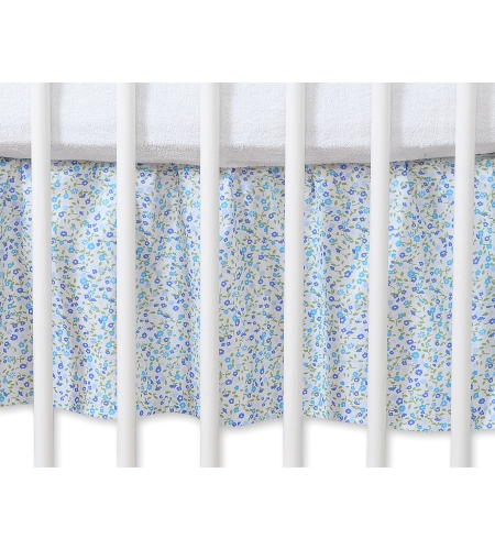 Röyhelöreuna vauvan sänkyyn 120x60cm - Hanging Hearts Sininen Kukkaketo Kukat