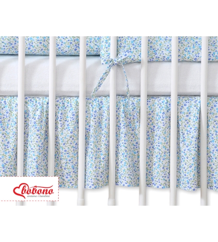 Röyhelöreuna vauvan sänkyyn 120x60cm - Hanging Hearts Sininen Kukkaketo Kukat