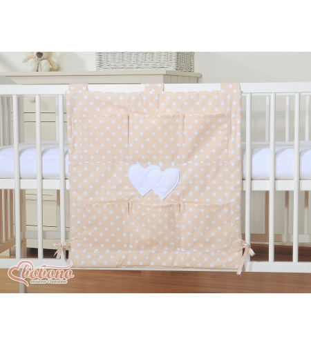 Säilytyslokerikko vauvan sänkyyn - Leijuvat sydämet Beige