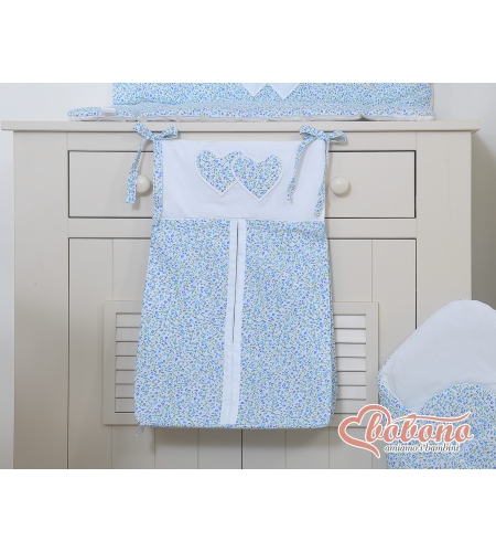 Säilytyspussi vaipoille - Hanging Hearts  Sininen Kukkaketo Kukat