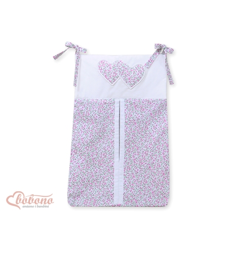 Säilytyspussi vaipoille - Hanging Hearts  Vaaleanpunainen Kukkaketo Kukat