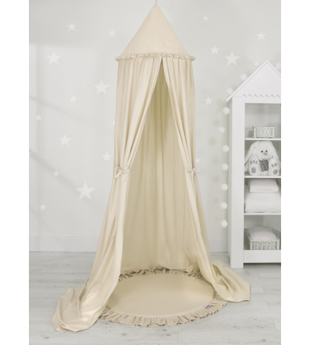Setti: Prinsessakatos + leikkimatto röyhelöreunuksella Beige