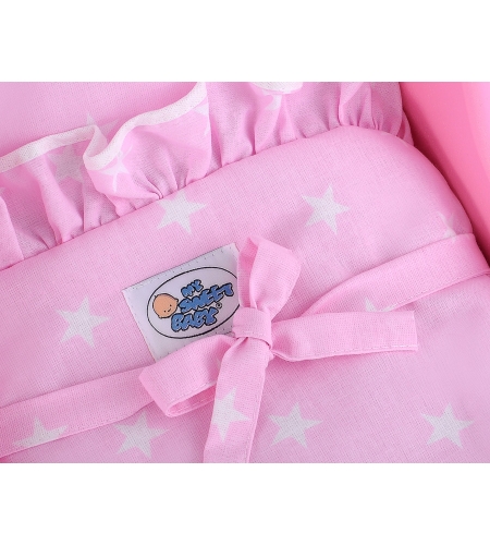 Tumma pinkki Puiset nuken vaunut (Valko-Tumma pinkki) Valkoinen