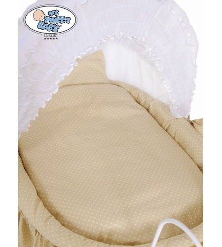 Vanhanajan vaunut kehdolla Valkoinen Beige Christine