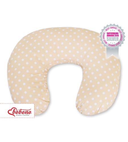 Vauvan imetystyyny - Hanging Hearts Beige Valkoisilla Pilkuilla