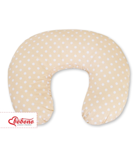 Vauvan imetystyyny - Hanging Hearts Beige Valkoisilla Pilkuilla