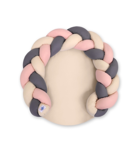 Vauvan leikkimatto + reunapehmuste (2in1) Beige Antrasiitti Pastellinvaaleanpunainen