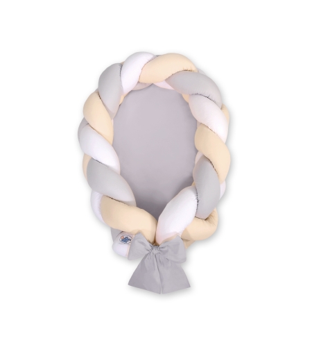 Vauvan lepopesä palmikko  2in1 Harmaa Beige