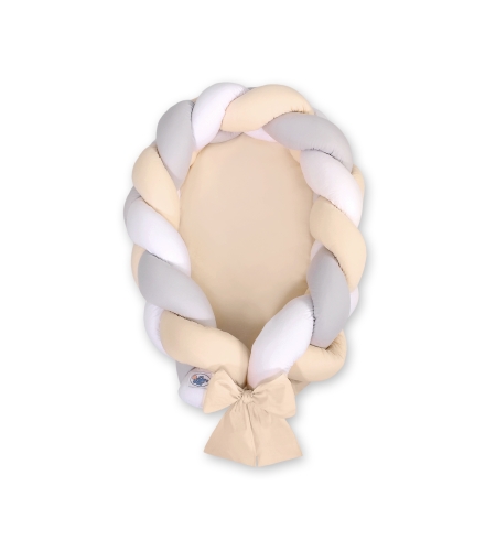 Vauvan pesä letti+ reunapehmuste Harmaa Beige