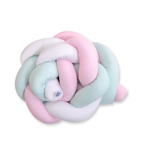Vauvan sängyn reunapehmuste - Knot 180cm Minttu Vaaleanpunainen Valkoinen