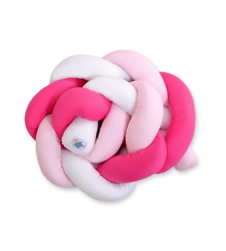 Vauvan sängyn reunapehmuste - Knot 180cm Vaaleanpunainen Valkoinen