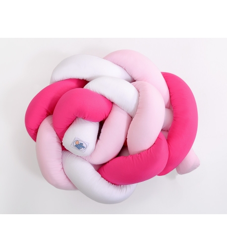 Vauvan sängyn reunapehmuste - Knot 180cm Vaaleanpunainen Valkoinen