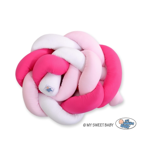 Vauvan sängyn reunapehmuste - Knot 180cm Vaaleanpunainen Valkoinen