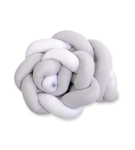 Vauvan sängyn reunapehmuste - Knot 180cm Valkoinen Harmaa