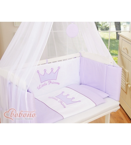 Vauvan sivusänky + patja + vuodevaatesetti - Little Prince/Princess Violetti