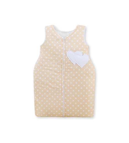 Vauvan unipussi - Hanging Hearts Beige Valkoisilla Pilkuilla