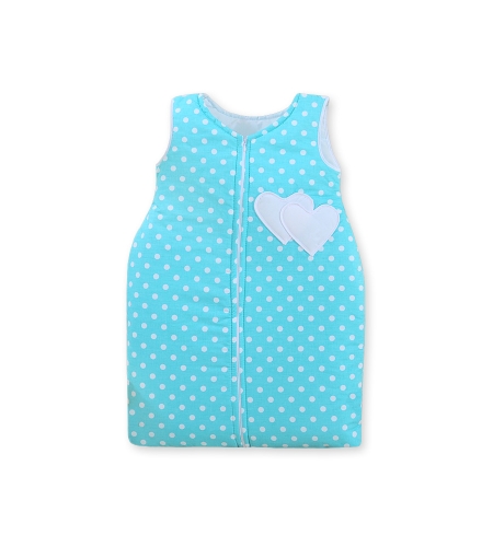 Vauvan unipussi - Hanging Hearts Turkoosi Valkoisilla Pilkuilla
