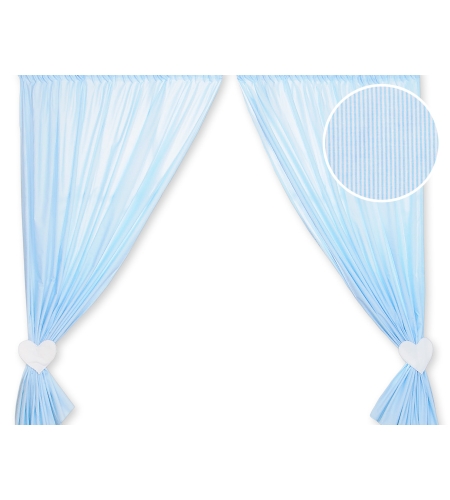 Vauvan verhot - Hanging Hearts Sininen Raidat