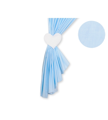 Vauvan verhot - Hanging Hearts Sininen Raidat