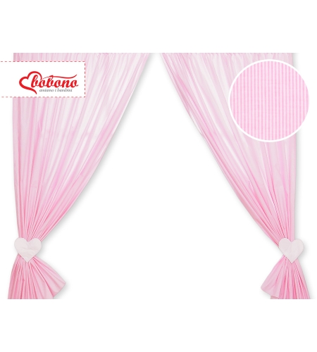 Vauvan verhot - Hanging Hearts Vaaleanpunainen Raidat