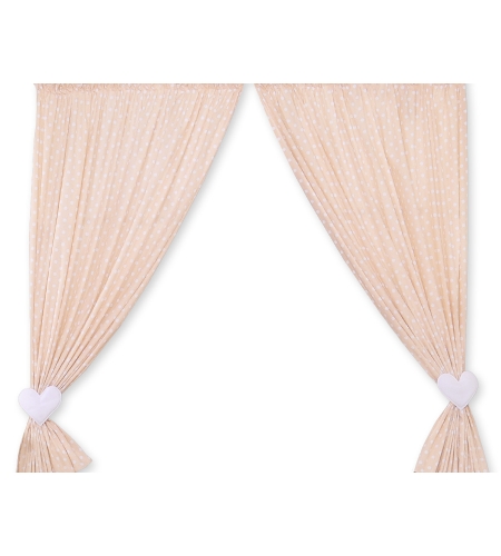 Verhot - Hanging Hearts Beige Valkoisilla Pilkuilla