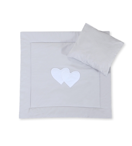 Vuodevaatesetti vaunuihin - Hanging hearts Harmaa