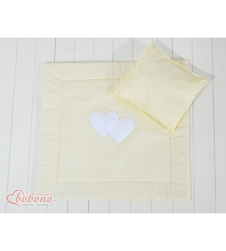 Vuodevaatesetti vaunuihin - Hanging hearts Norsunluu