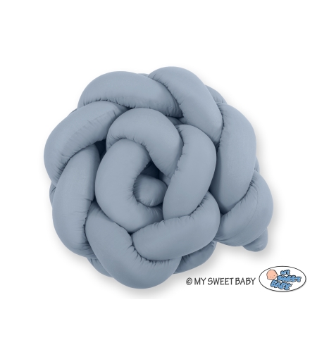 Pinnasängyn reunapehmuste - Knot 180cm pastellinsininen